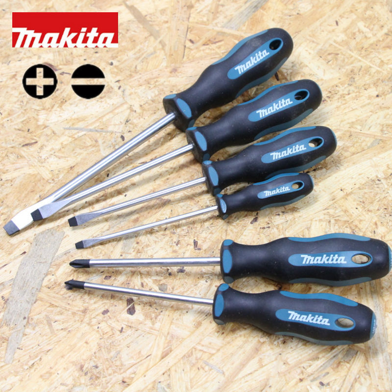 マキタ ドライバー6本セット +1×100/+2×100/-4.0×100/-5.5×100/-6.5×125/-8.0×150 プラスドライバー/マイナスドライバー E-10506拍卖