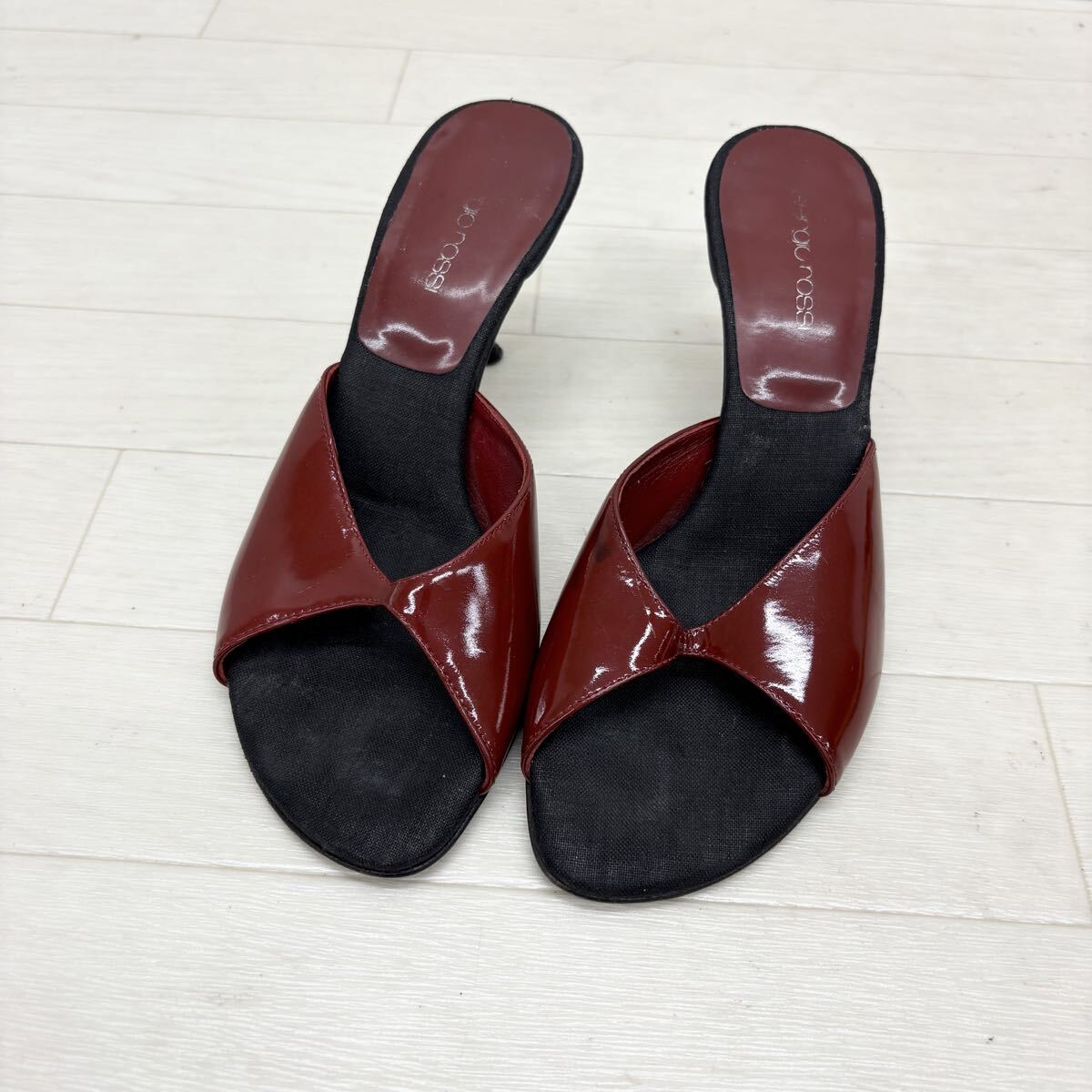 1801〓 sergio rossi セルジオロッシ ミュール レディース サイズ35 バーガンディ ブラック サンダル 靴 シューズ カジュアルシューズ拍卖