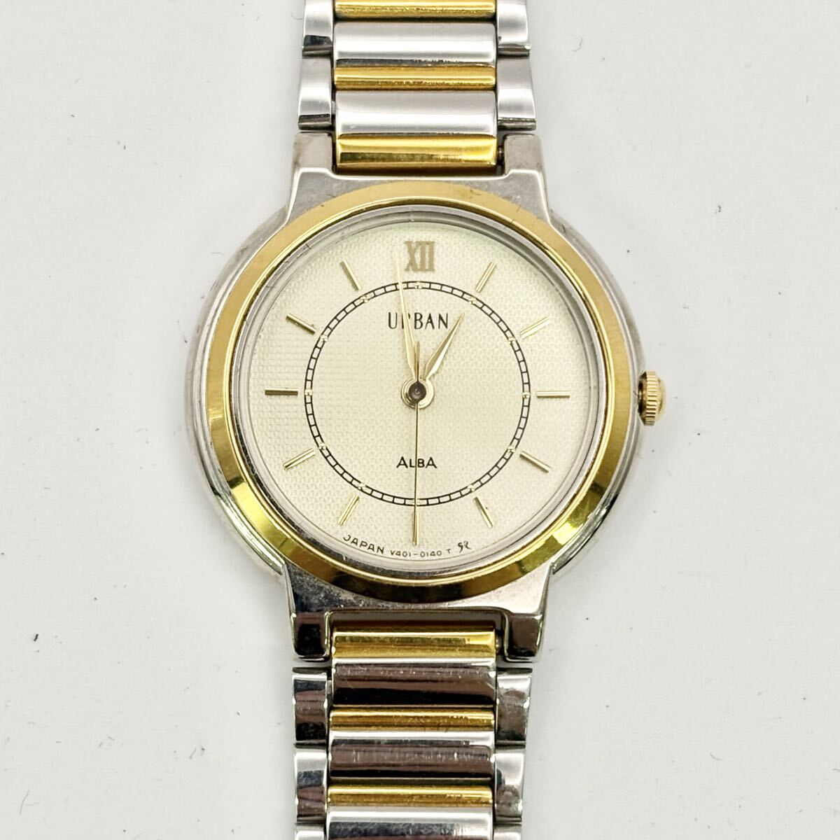 1807〓 URBAN ALBA アーバン アルバ V401-0050 027650 腕時計 レディース シルバー ゴールド ベージュ 時計 ウォッチ クォーツ 服飾小物拍卖