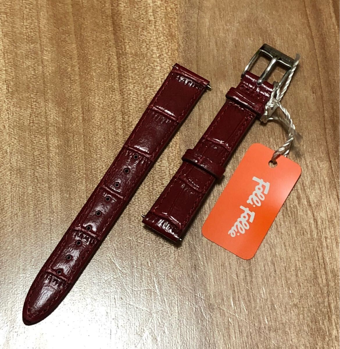 新品 Folli Folli フォリフォリレザー型押し 腕時計ベルト レディース ワインレッド拍卖
