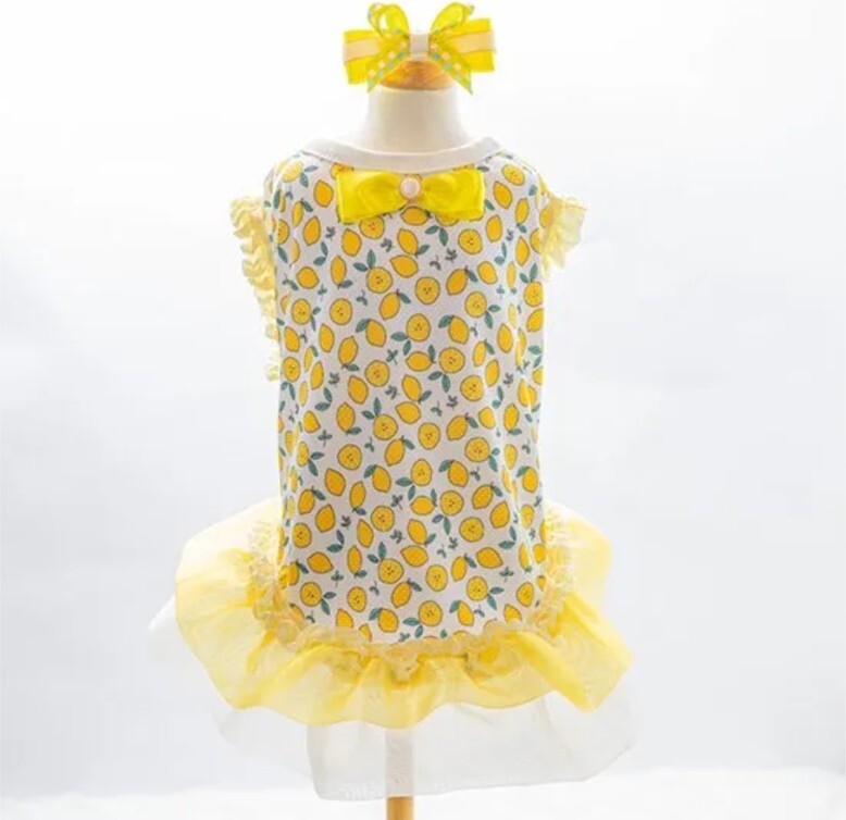 ルルドール レモン柄 犬服 ペット服 ドッグウェア Sサイズ拍卖