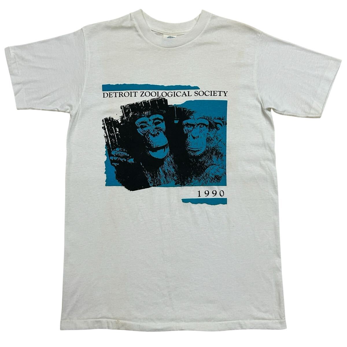ビンテージ 80s USA製 デトロイト 動物 アニマル チンパンジー Tシャツ 2508拍卖