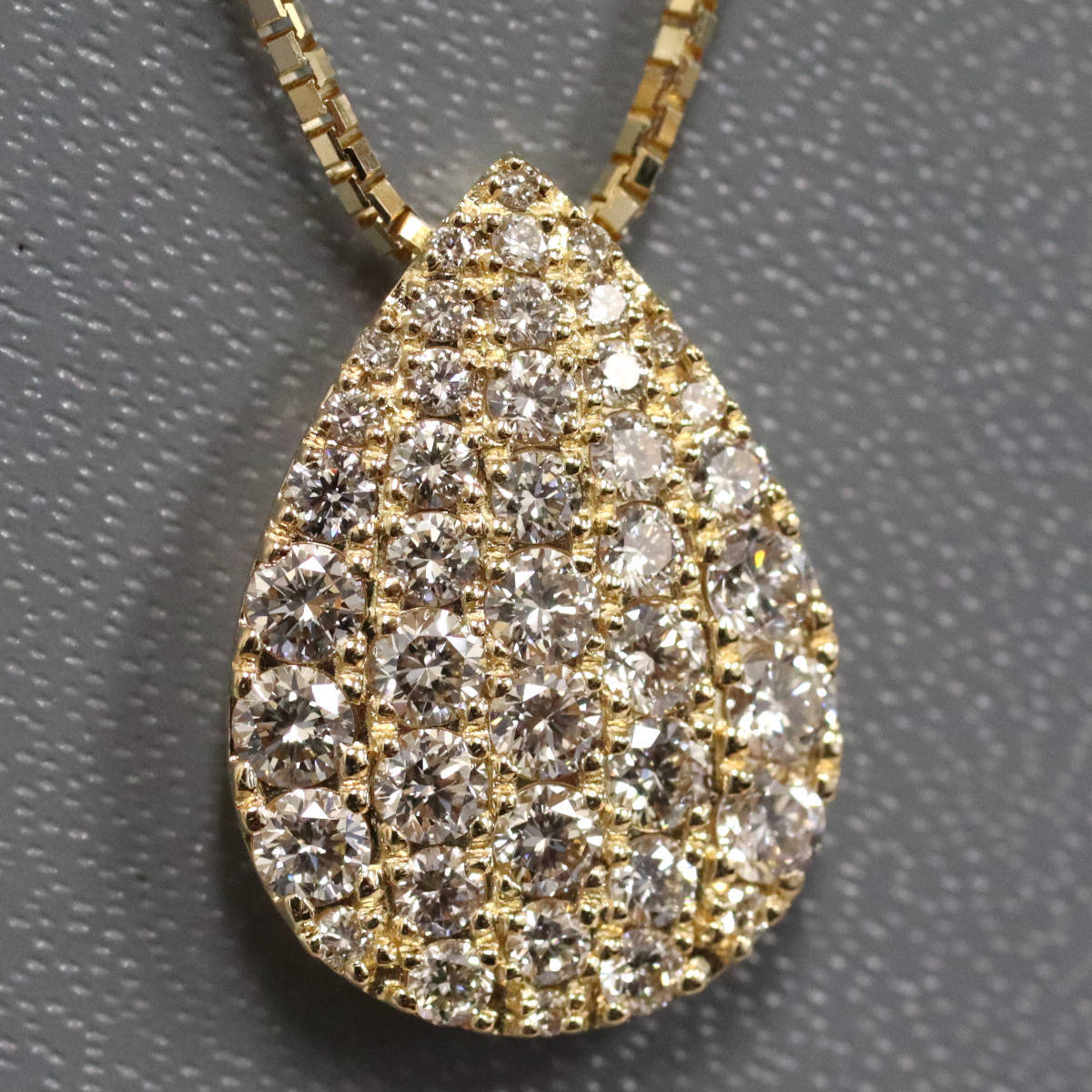 K18ダイヤモンドペンダント D1.03 5.9g AJ付45cm イエローゴールド 4月誕生石 ネックレス拍卖