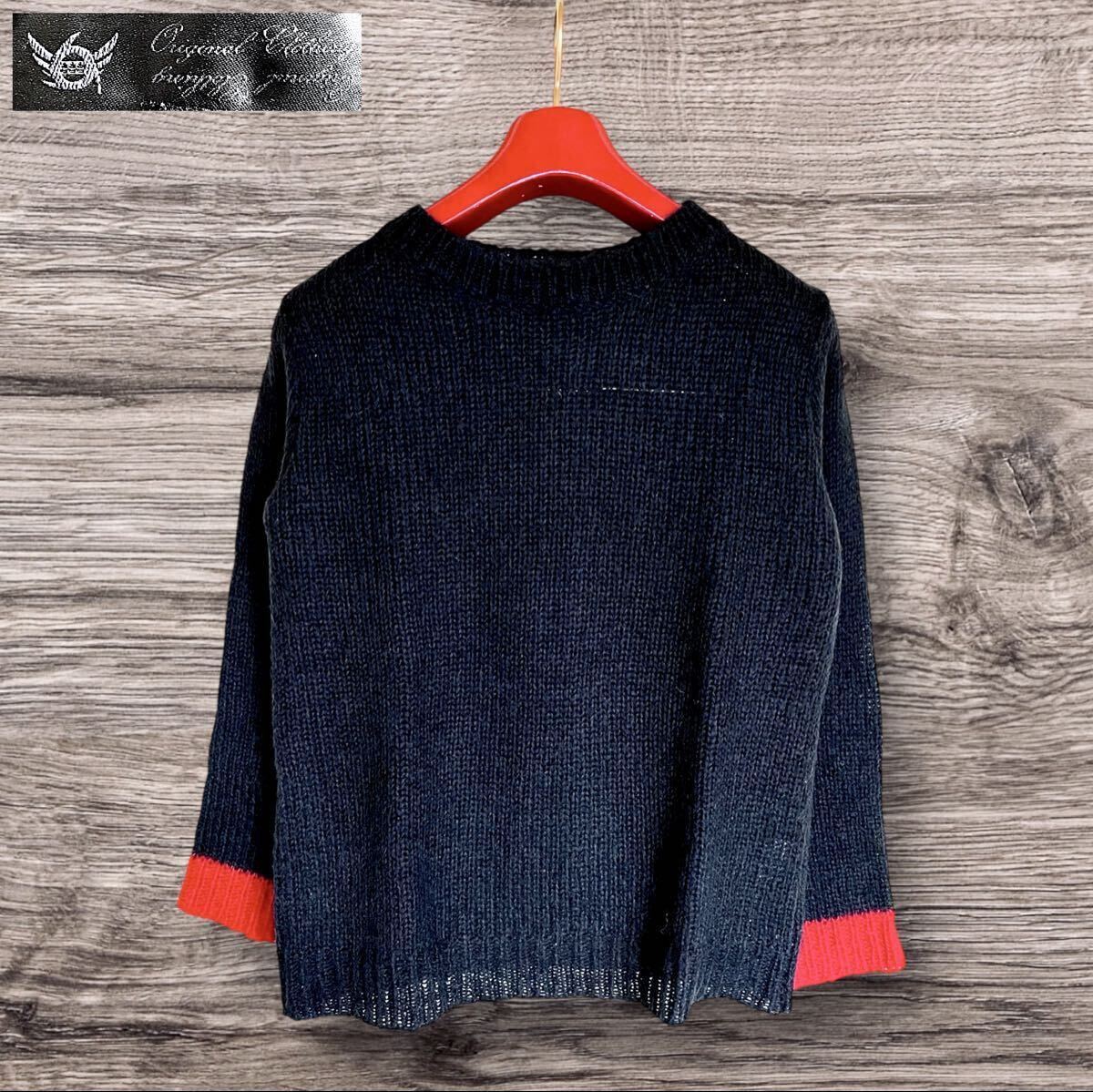 00s vintage 666 バイカラー モヘアニット モヘアセーター モヘアジャンパー クルーネック PUNK 初期パンク SEX PISTOLS モヘア35% 黒赤 S拍卖