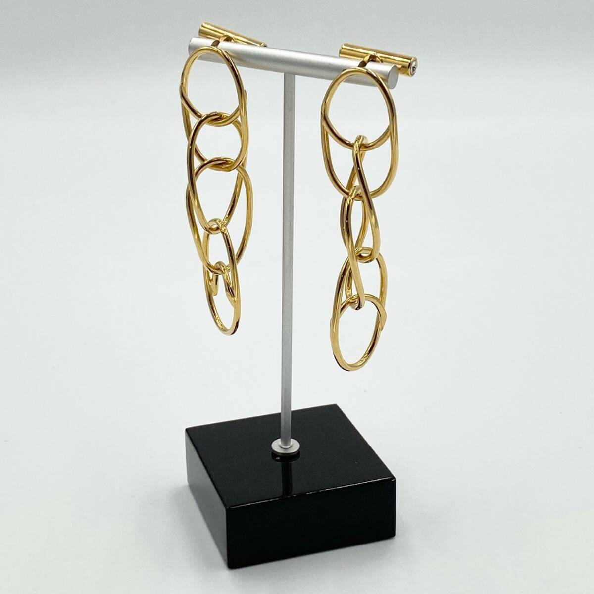 h21《美品》 MARNI マルニ 4連 ゴールドチェーンピアス イタリア製 GOLD イヤリング アクセサリー パーティt18r拍卖
