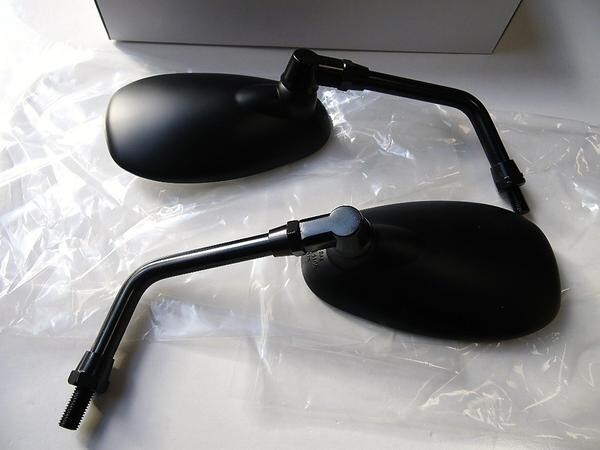 ★旧:純正type BLACK オーバルミラー 10mm 正ネジ SET *マグナ *シャドウ *レブル *VT750S *PCX125 *FORZA *FAZE *PS250拍卖