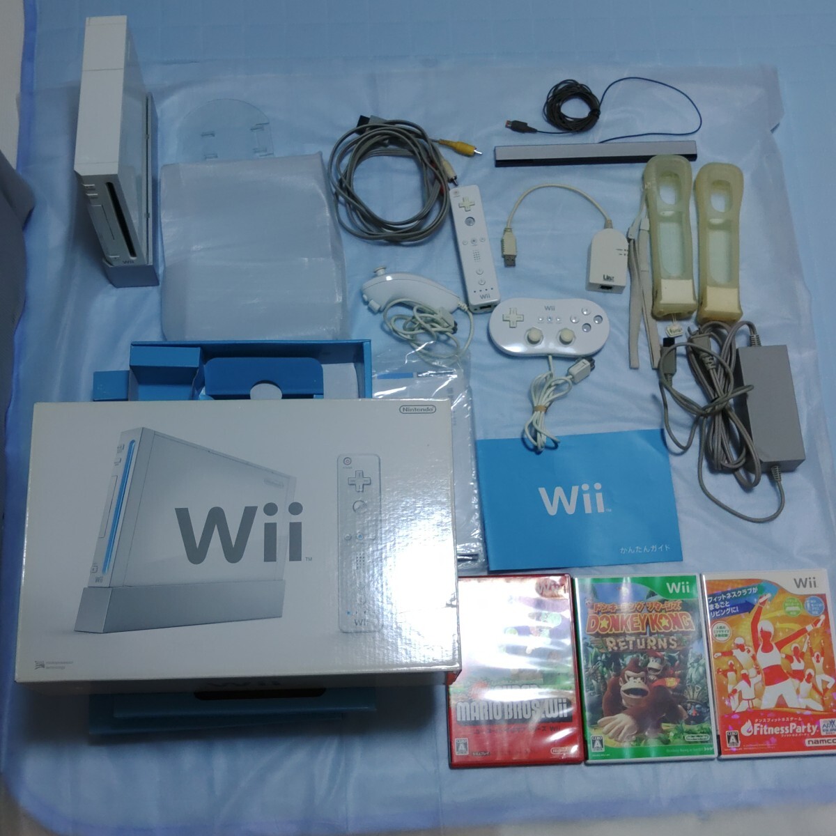 動作確認済 初代 Wii (シロ) Nintendo ニンテンドー  ヌンチャク リモコン ソフト セット RVL-001拍卖