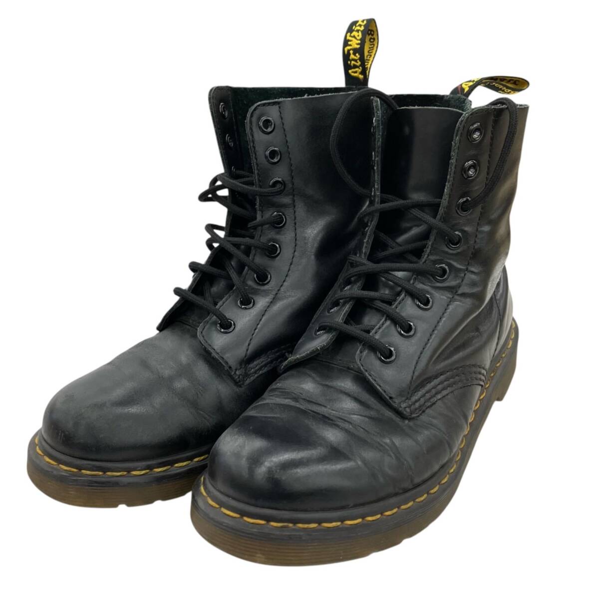 186001 現状品 Dr.Martens ドクターマーチン ショートブーツ PASCAL With Bouncing ブラック UK5/EU38/24cm 8ホールブーツ レディース拍卖