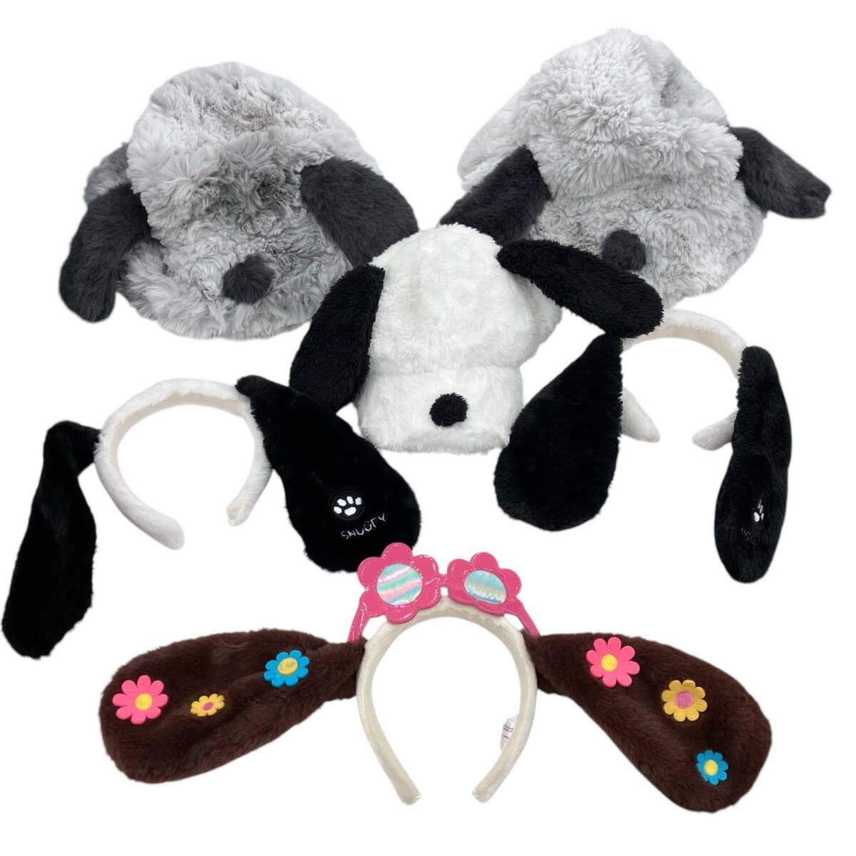 186001 現状品 USJ ユニバーサルスタジオジャパン スヌーピーファンキャップ カチューシャ 6点まとめ売り拍卖