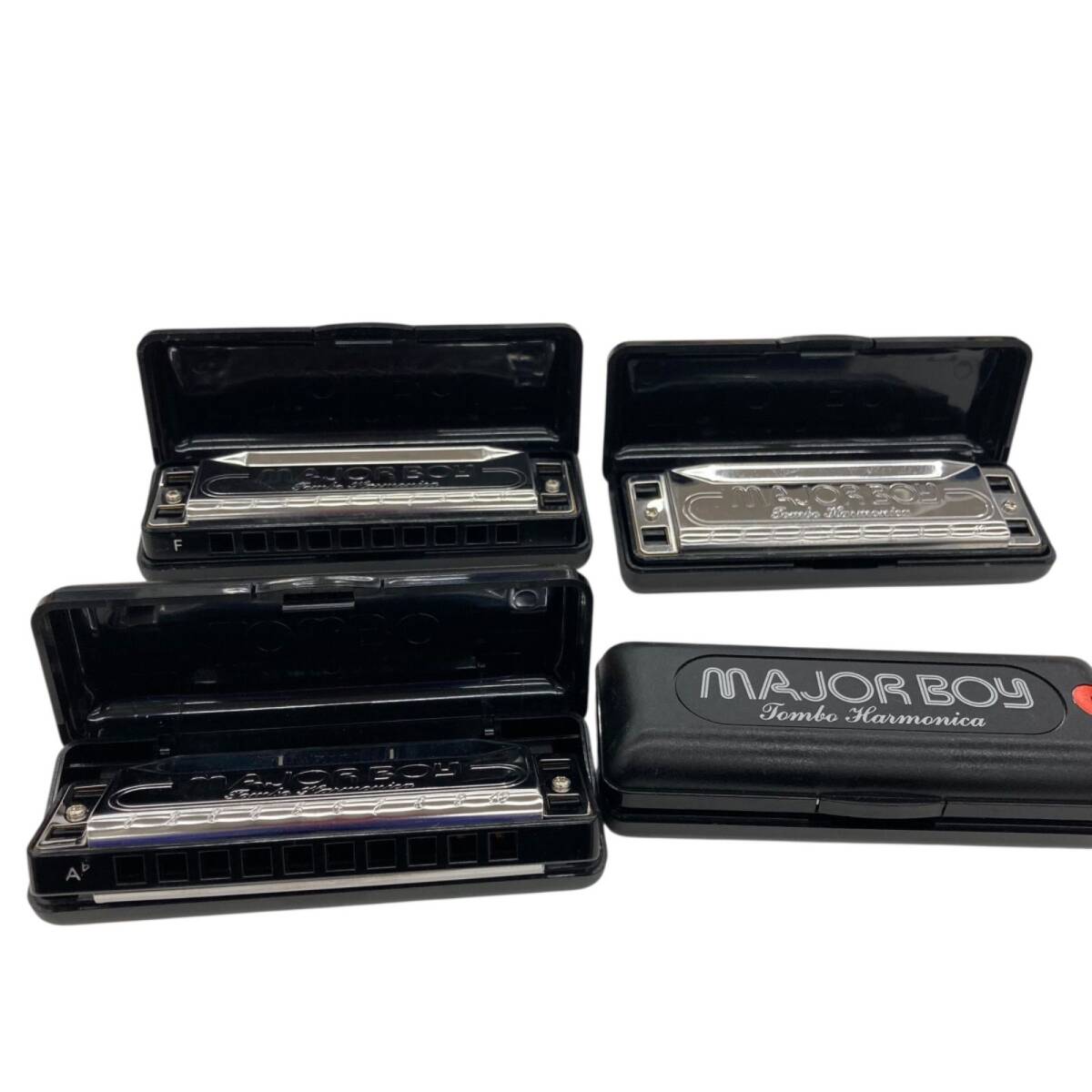 186000 現状品 TOMBO トンボ ハーモニカ TOMBO MAJOR BOY シルバー 種類(A・B♭・D・F♯) 4点まとめ売り拍卖