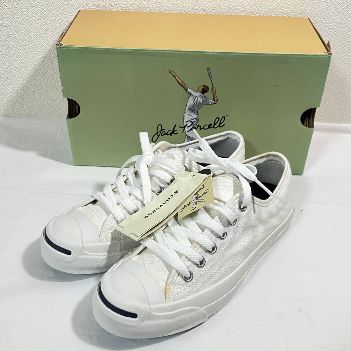 【新品/箱付】CONVERSE JACK PURCELL WHITE コンバース ジャックパーセル ローカットスニーカー 1R193 23.5cm ホワイト インドネシア製 拍卖