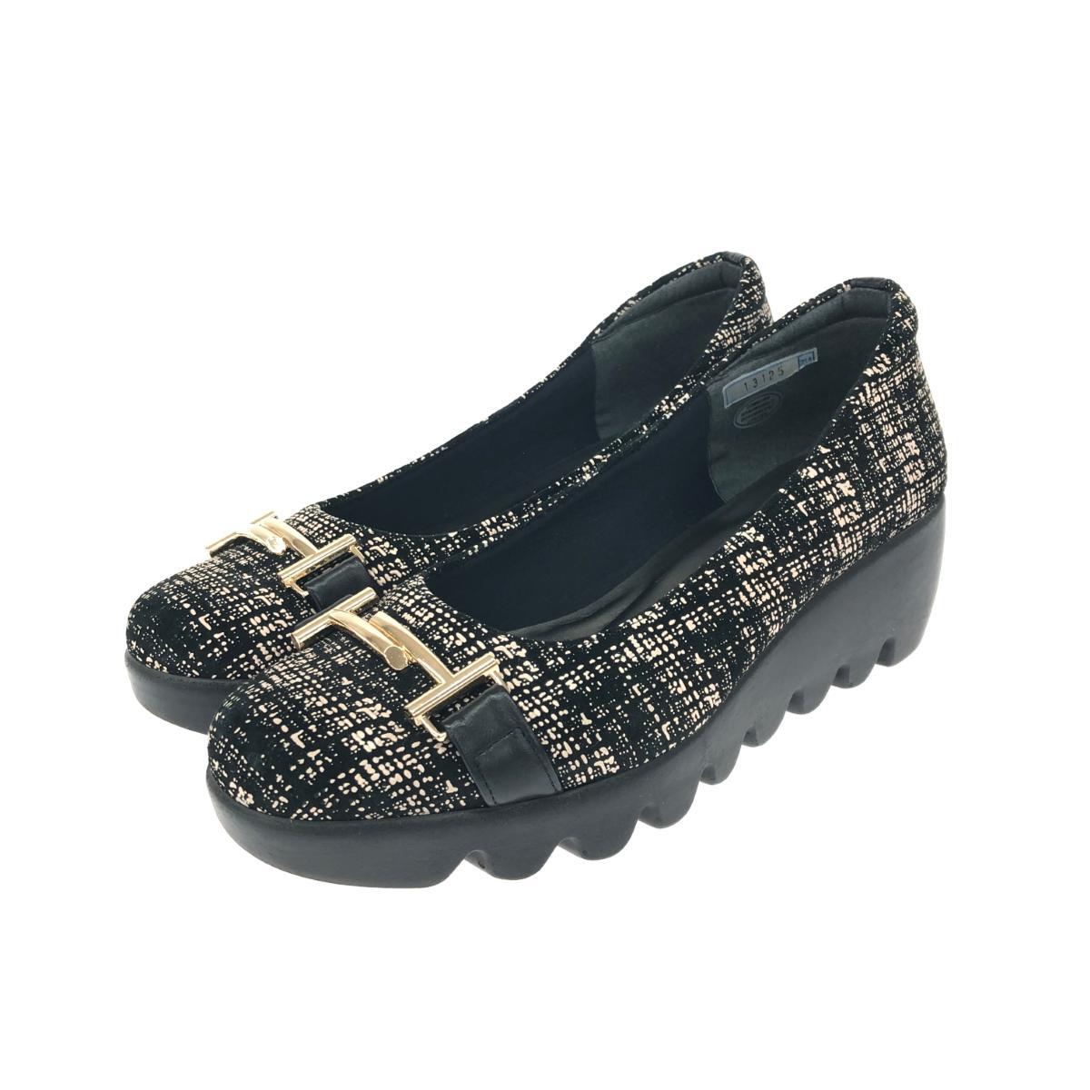 良好◆hills avenue ヒルズアベニュー ウェーブソールパンプス 表記サイズ:23.5 23.5cm 13125 ブラック レディース拍卖