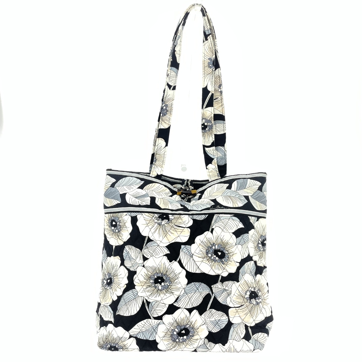 ◆Vera Bradley ヴェラブラッドリー ショルダートートバッグ キルティング ブラック/ベージュ レディース拍卖