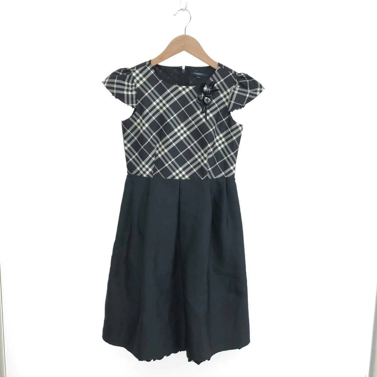 ◆BURBERRY LONDON バーバリーロンドン ワンピース キッズサイズ:150 上身絹100%/チェック柄/フォーマル/セレモニー ブラック キッズ拍卖