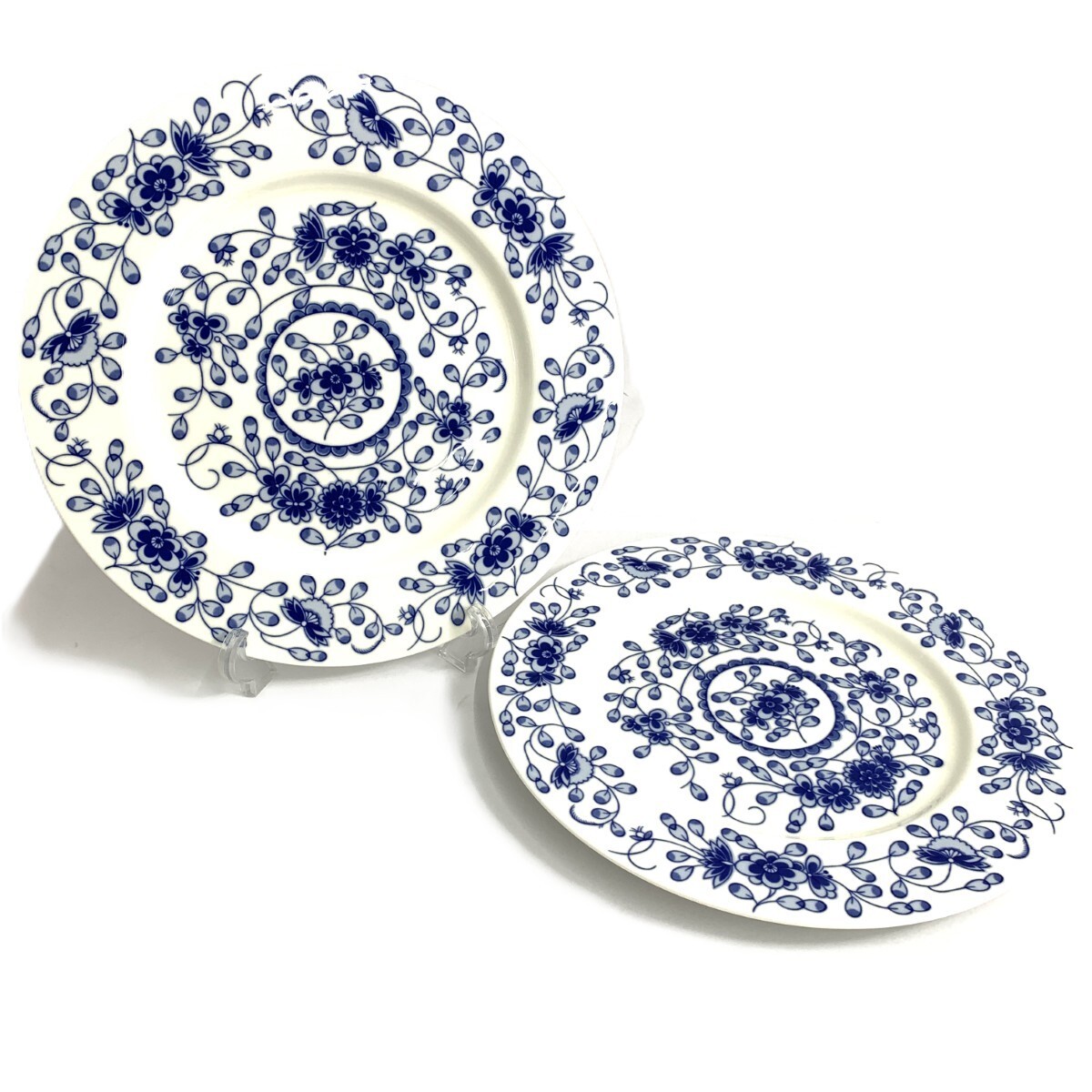 良好◆TIFFANY&Co. ティファニー プレート/2枚セット アルパインブルー ホワイト/ブルー拍卖