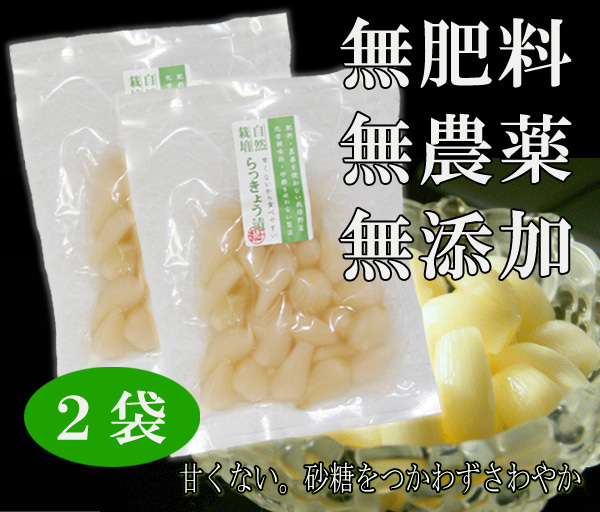 らっきょう漬け 140g(70gX2袋)★無肥料・無農薬★無添加・無化学調味料★砂糖は不使用★発酵熟成★後味すっきりカリカリ感の残る豊かな味拍卖