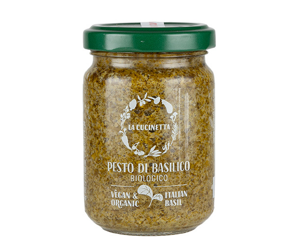 ラ・クチネッタ 有機 バジルペースト(130g)★無農薬オーガニック★無添加★新鮮なバジルを贅沢にたっぷり、風味豊か★シーフードとも好相性拍卖