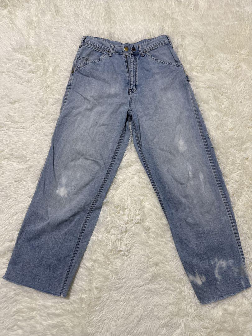 Lightning Bolt ワークデニムパンツ ブリーチ加工 ヴィンテージ風拍卖