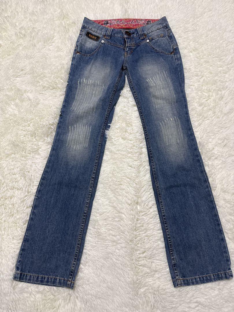 BERIK デニムパンツ ジーンズ W29 ストレート ユーズド加工拍卖