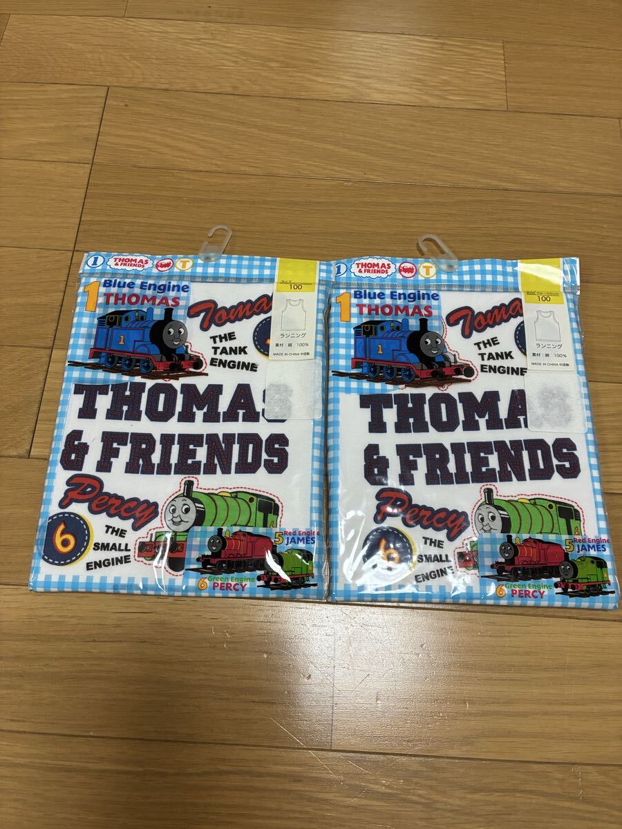 未使用 機関車トーマス タンクトップ 100センチ 2枚セット インナー 子供服 キッズ 男の子男子 肌着拍卖