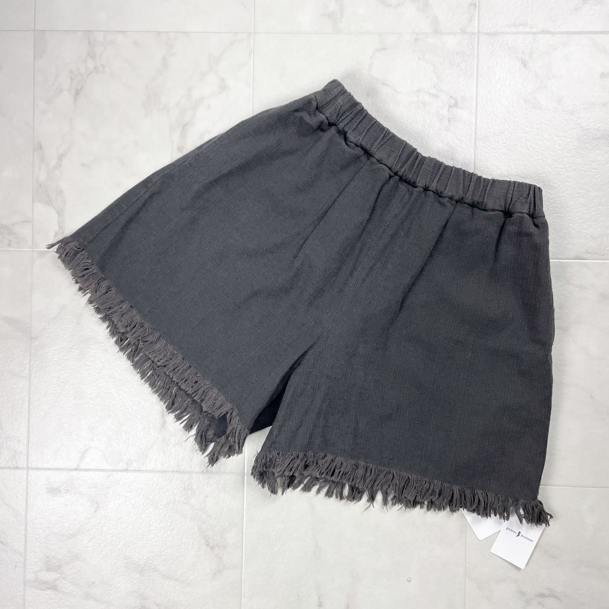 新品未使用タグ付 JOURNAL STANDARD ジャーナルスタンダード カットオフパンツ ショーツ フリンジ レディース 黒 ブラック サイズF*GD161拍卖
