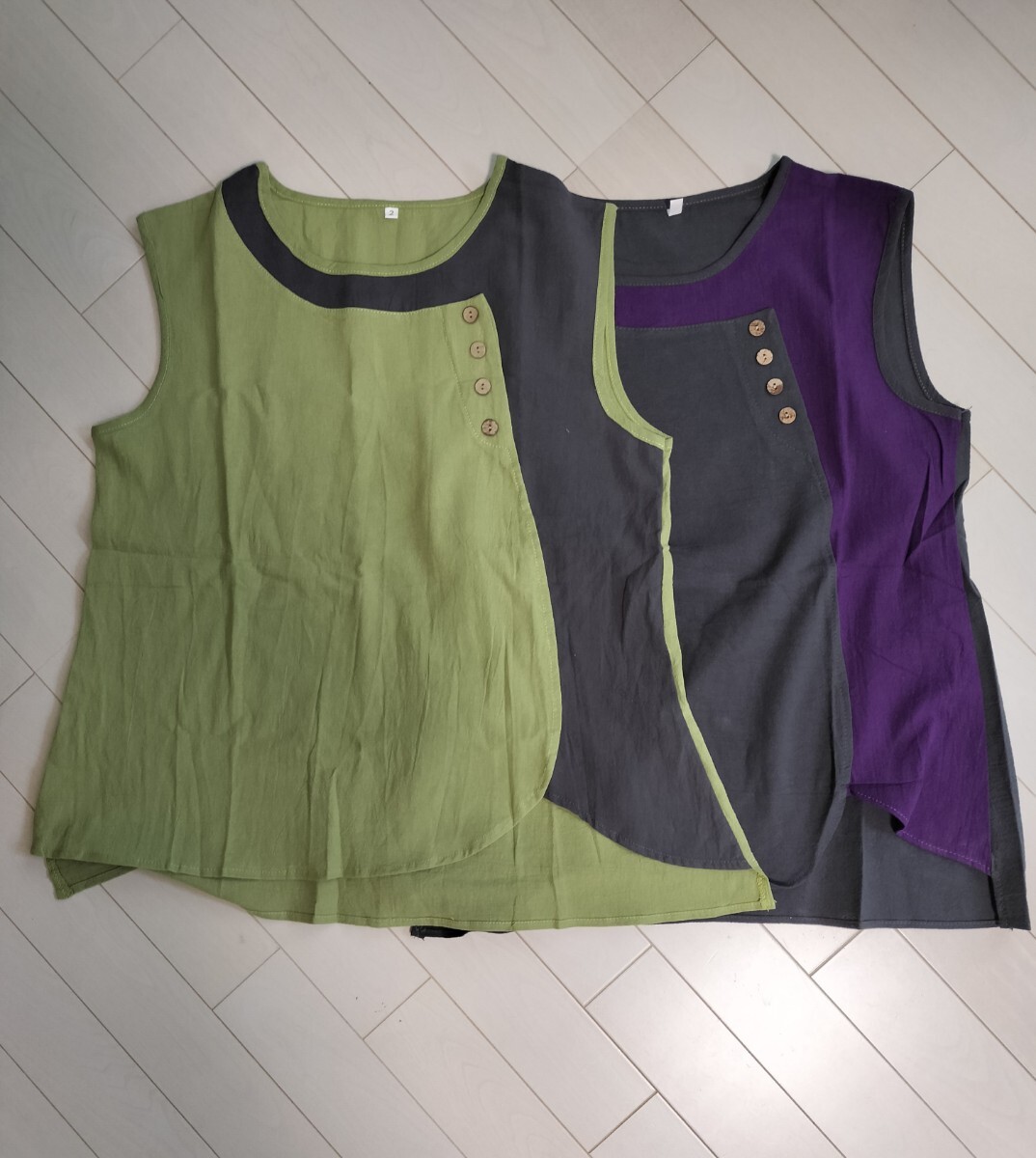 緑と紫 ☆ タンクトップ 2枚セット 新品未使用拍卖