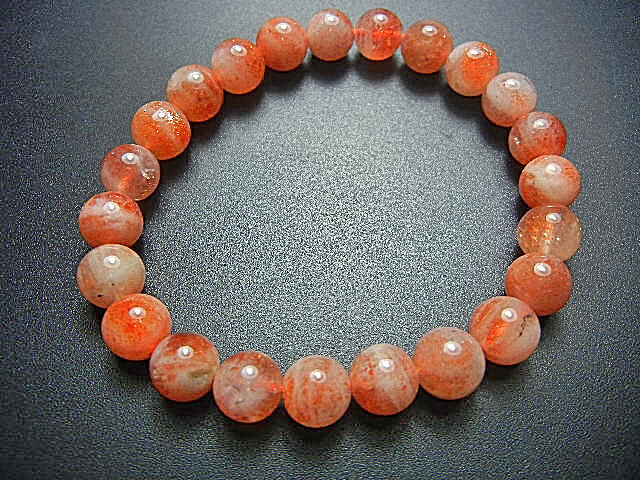 高級天然水晶JFV3621 超極上美 サンストーン マダガスカル産 8mm多彩レインボー★超勧め拍卖