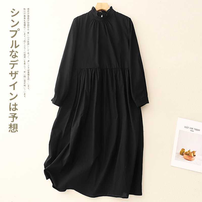 同梱1万円送料無料■春新作 ロングシャツワンピース ロングワンピース マキシ丈 綿麻リ ネン風ワンピース 長袖 Aライン 体型カバー 着痩せ拍卖