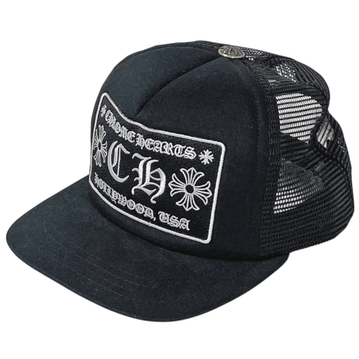 クロムハーツ CHROME HEARTS ロゴ メッシュ キャップ トラッカー 帽子 キャップ ブラック メンズ 【中古】拍卖