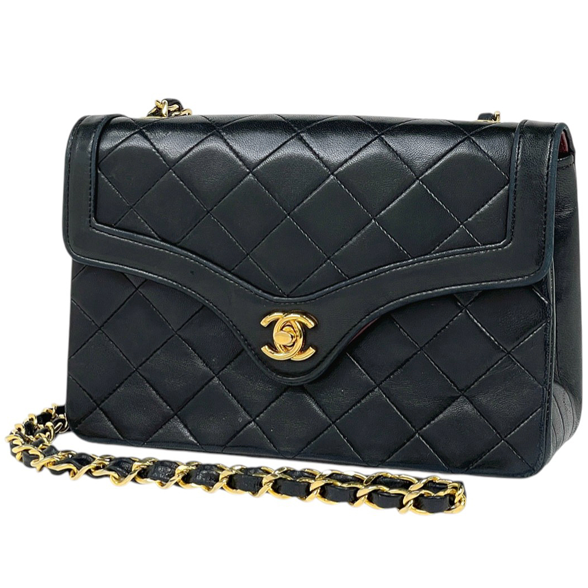 シャネル CHANEL マトラッセ シングルフラップ チェーン ショルダーバッグ ココマーク レザー ブラック レディース 【中古】拍卖