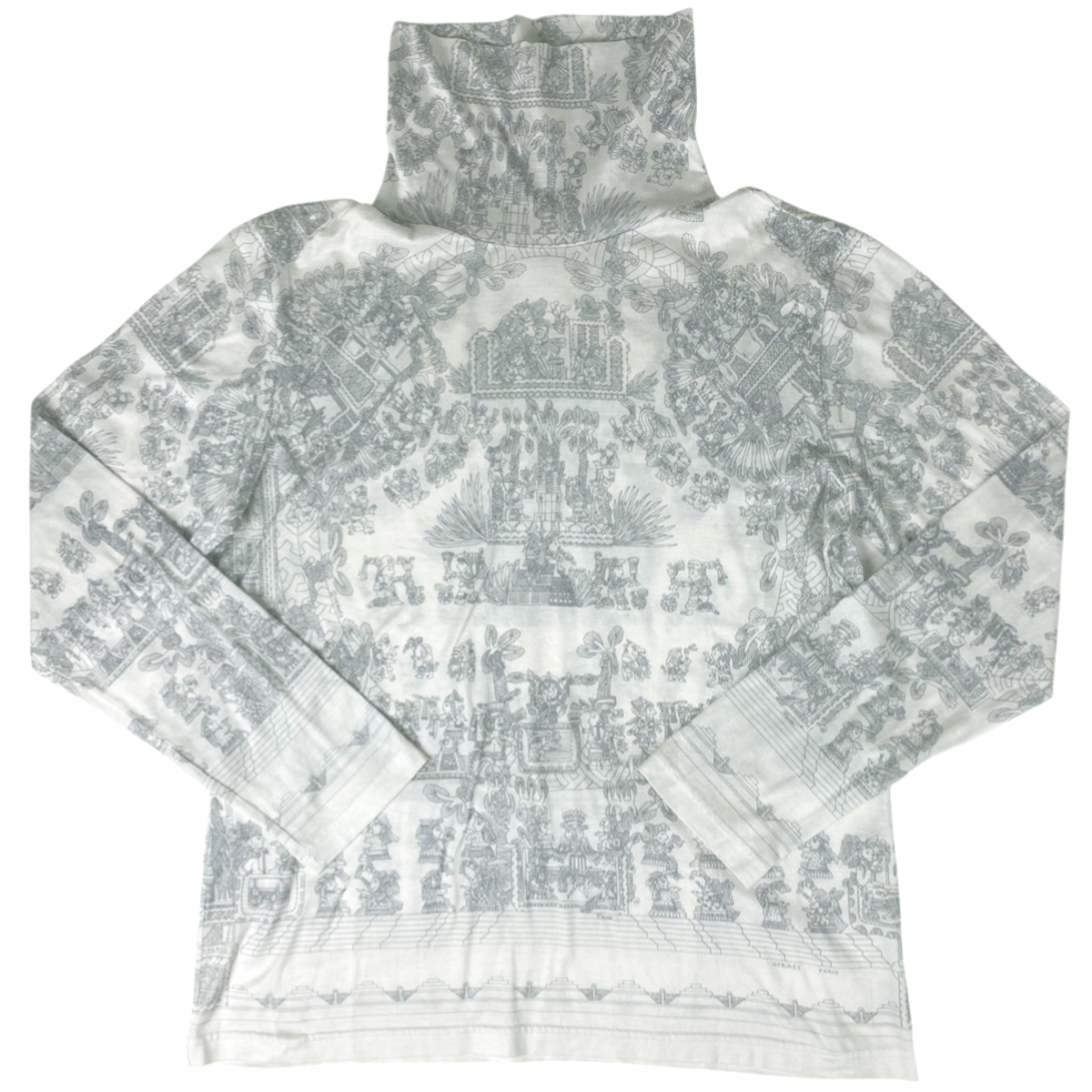 エルメス HERMES タートルネック カットソー 長袖 マルジェラ期 トップス カットソー 綿 ホワイト レディース 【中古】拍卖