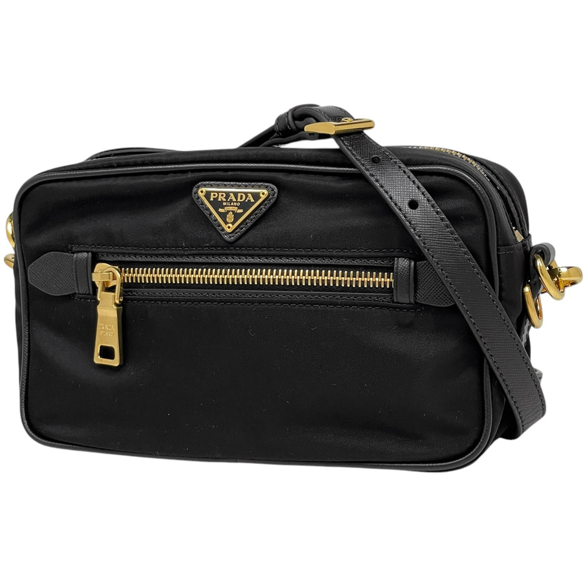 プラダ PRADA ロゴプレート ショルダーバッグ 斜め掛け ショルダーバッグ ナイロン ネロ(ブラック) BT0773 レディース 【中古】拍卖