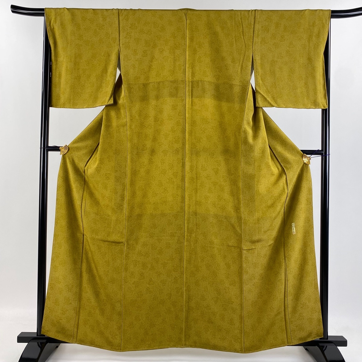 江戸小紋 身丈161cm 裄丈66cm M 袷 人間国宝 中村勇二郎 落款 雲中供養菩薩 黄土色 正絹 美品 逸品 【中古】拍卖