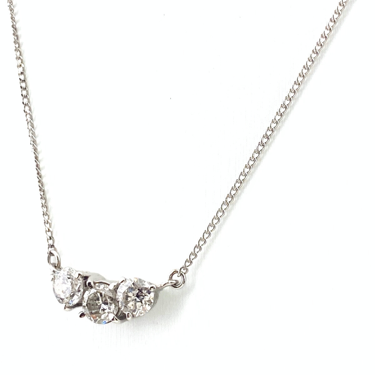 【在庫一掃】 メレダイヤ デザインネックレス プラチナ ペンダント ネックレス Pt900 Pt850 ダイヤモンド 【中古】拍卖