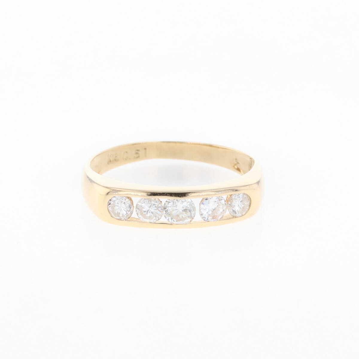 メレダイヤ デザインリング YG イエローゴールド 指輪 リング 9.5号 K18 ダイヤモンド レディース 【中古】拍卖