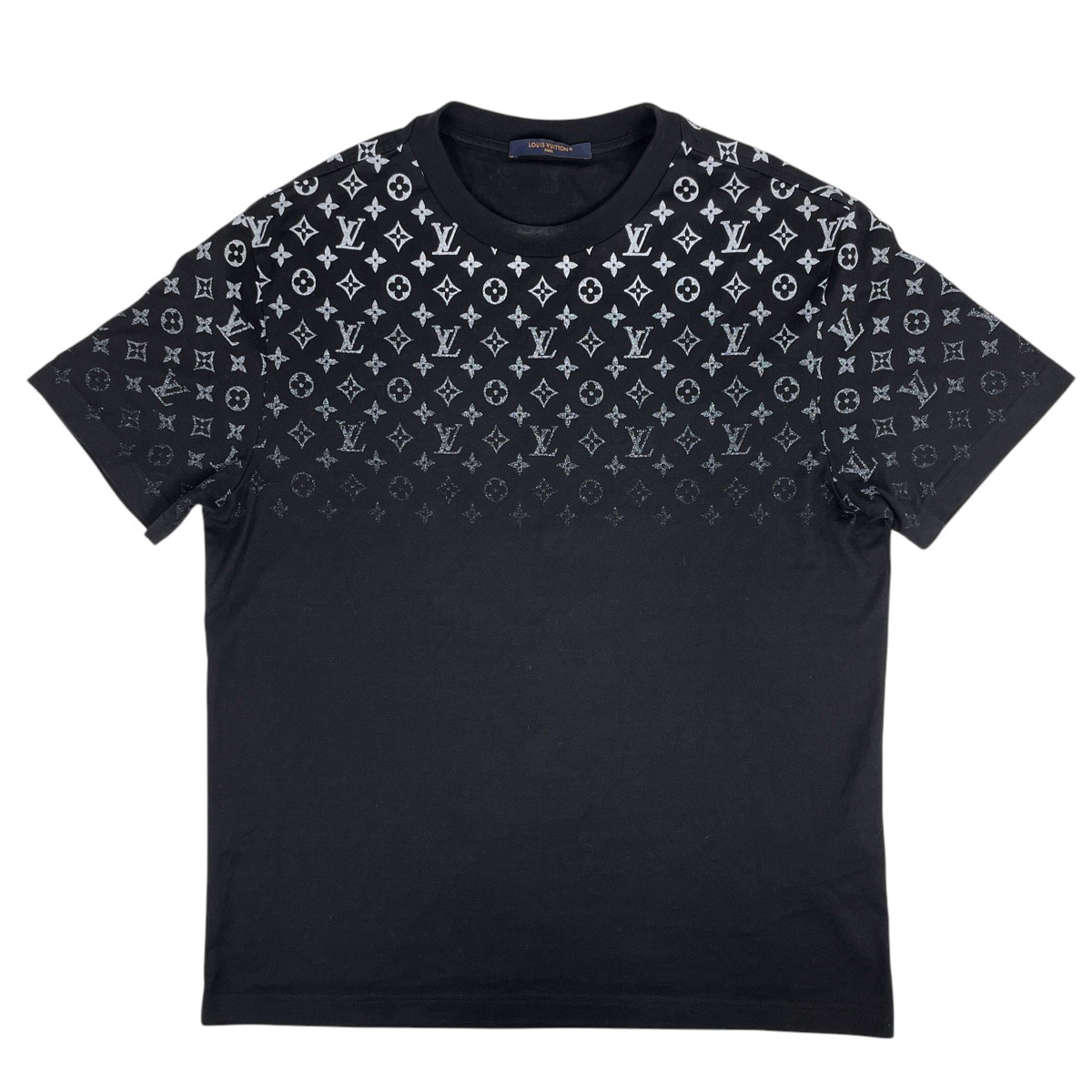 ルイ・ヴィトン Louis Vuitton モノグラムグラディエント Tシャツ クルーネック RM242MQ 半袖Tシャツ コットン ブラック メンズ 【中古】拍卖