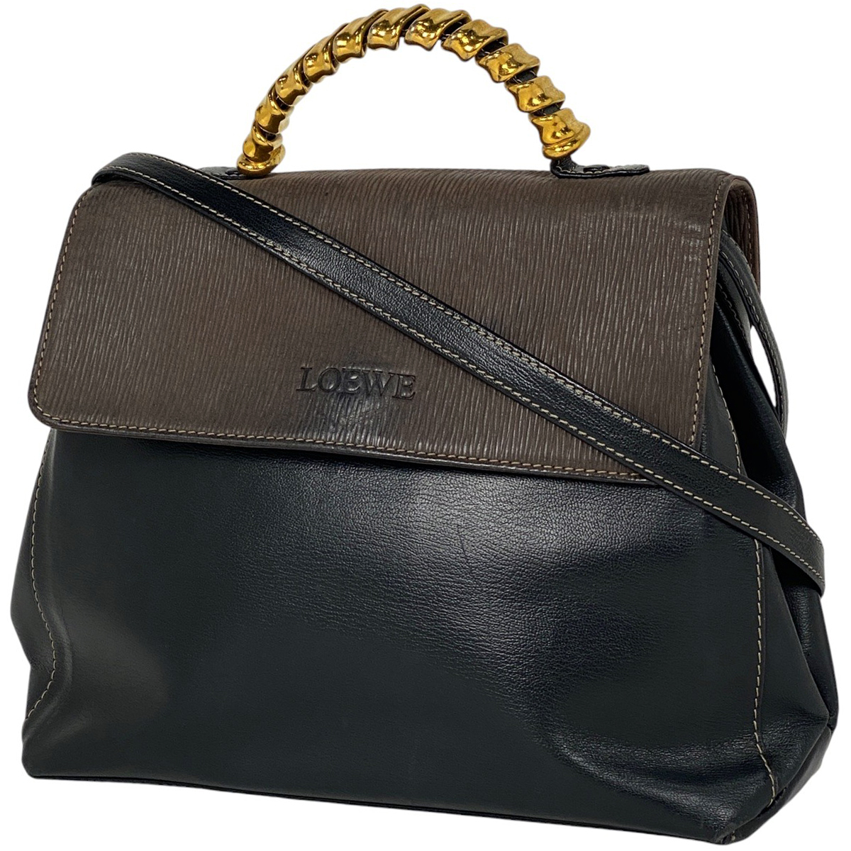 ロエベ LOEWE ベラスケス ハンドバッグ 2WAY ショルダーバッグ ハンドバッグ レザー ブラック ブラウン レディース 【中古】拍卖