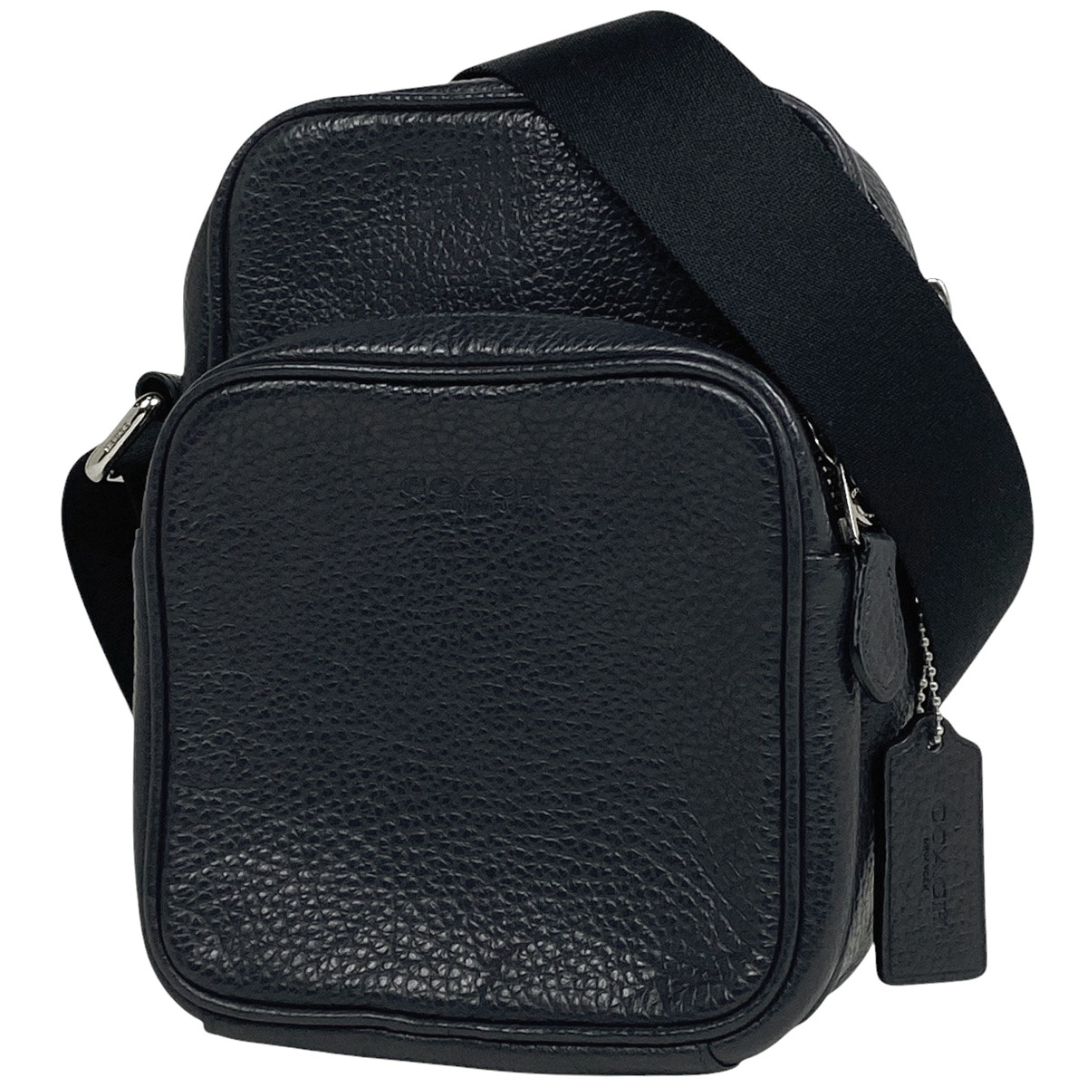 【在庫一掃】 コーチ ロゴ ショルダーバッグ 斜め掛け ショルダーバッグ レザー ダークネイビー F72363 メンズ 【中古】拍卖