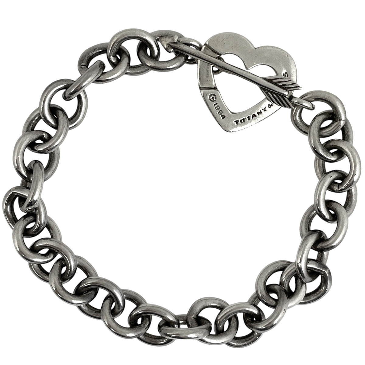 【在庫一掃】 ティファニー TIFFANY&Co. アロー ブレスレット ハート チェーン ブレスレット シルバー925 シルバー 【中古】拍卖