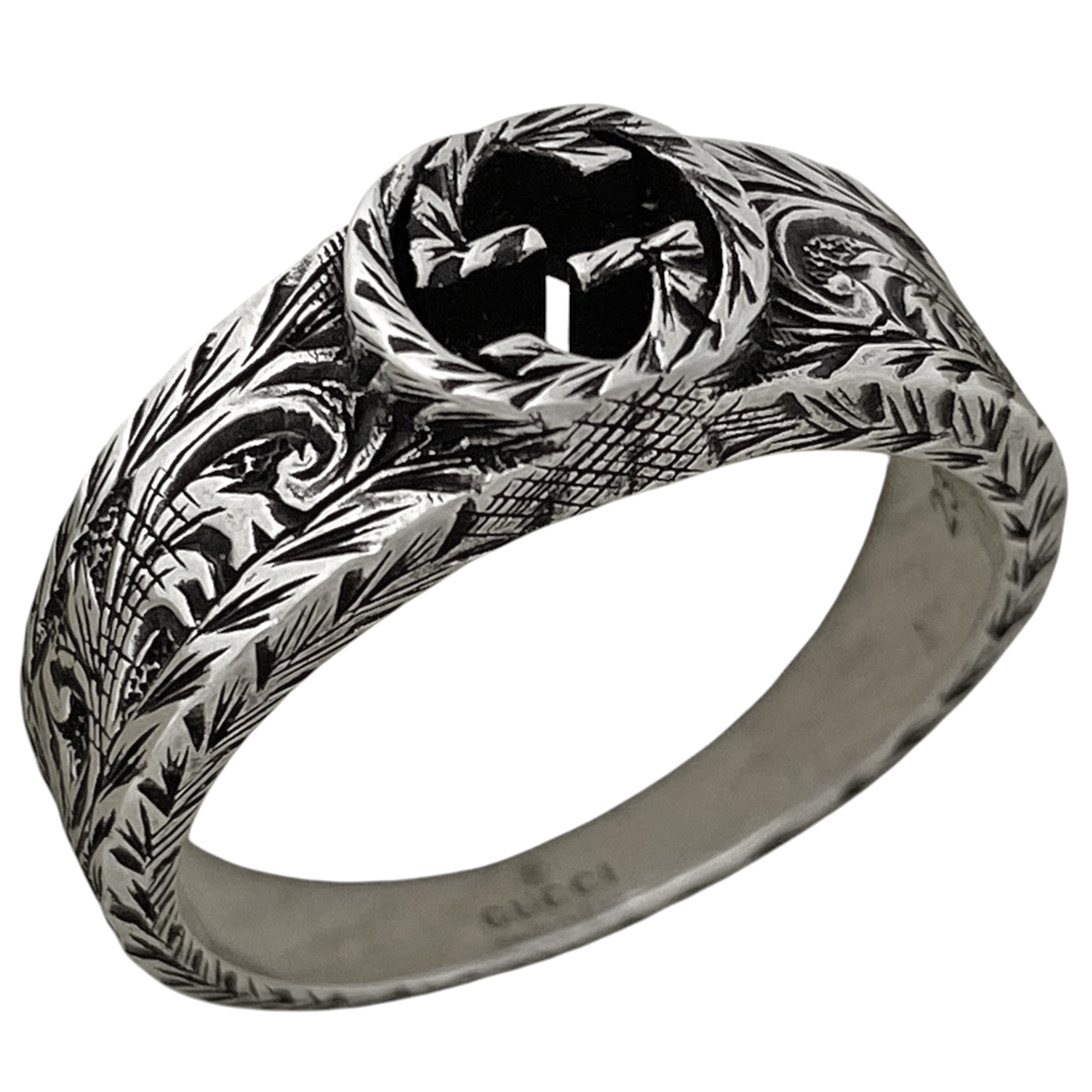 グッチ GUCCI インターロッキングG リング アラベス 指輪 リング 22号 シルバー925 シルバー レディース 【中古】拍卖