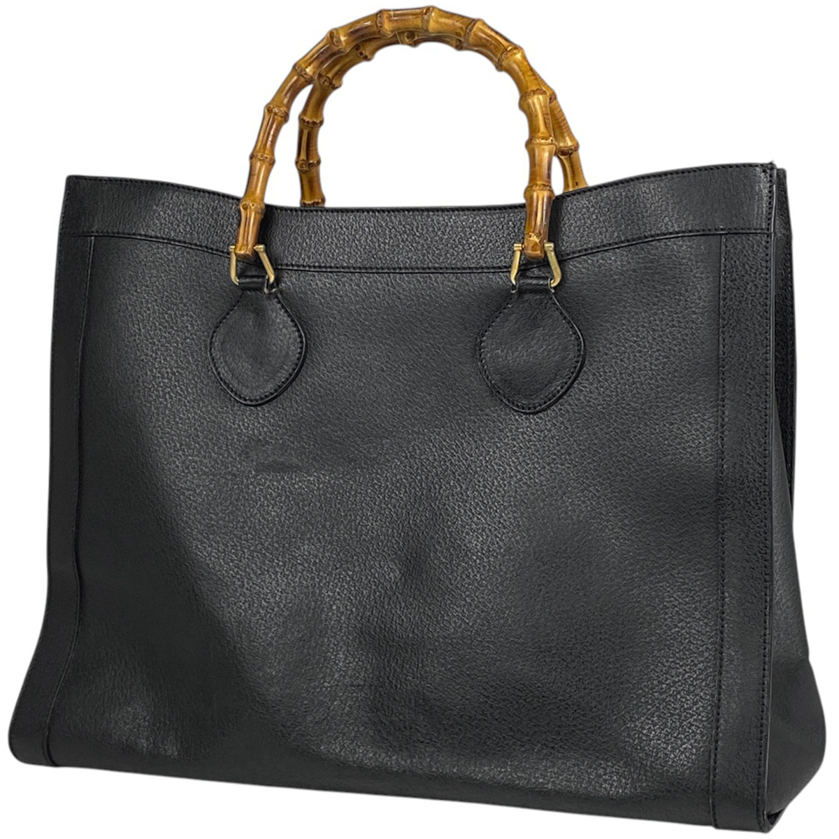 グッチ GUCCI バンブー トートバッグ ハンドバッグ 竹 オールドグッチ 00211860259 トートバッグ レザー ブラック レディース 【中古】拍卖