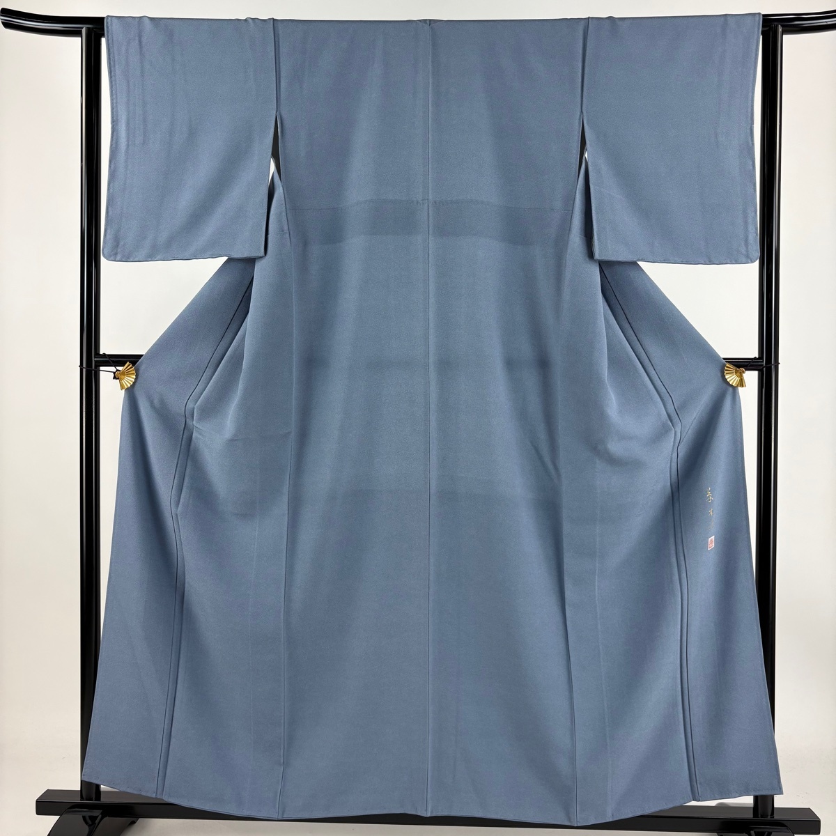 江戸小紋 身丈157cm 裄丈62.5cm S 袷 落款 鮫 草木染 藍色 正絹 名品 【中古】拍卖