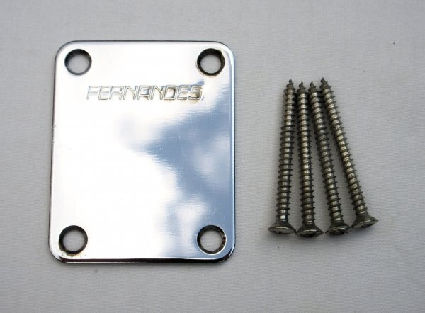 FERNANDES フェルナンデス ネックプレート 90年以降のシリアルなし クローム 程度良し 94年製FERNANDES RTL-502拍卖
