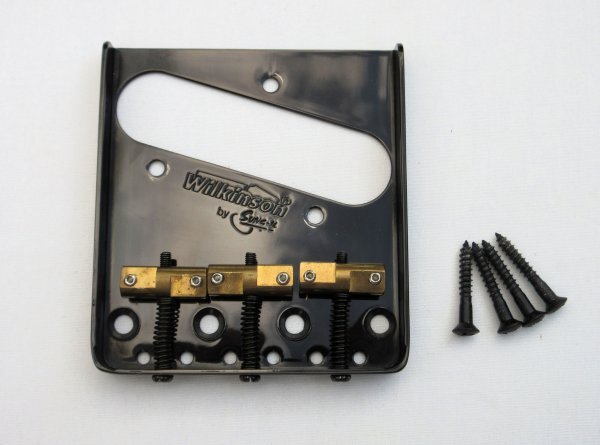 Wilkinson ウィルキンソン テレキャスター用2WAYブリッジ 10.8mmピッチ ブラスサドル ブラック 程度良し拍卖