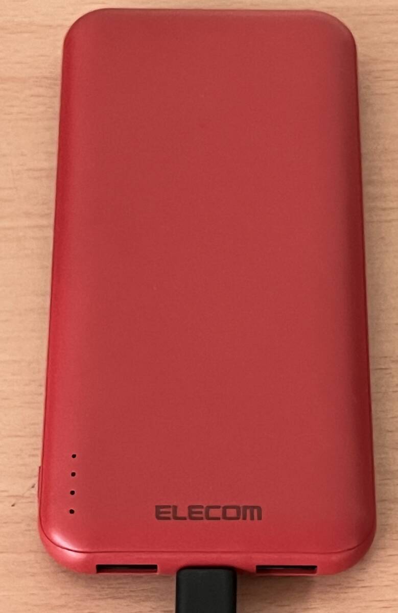 エレコム モバイルバッテリー 10000mAh レッド 動作品 現状品 中古品 包装なしで封入し発送拍卖