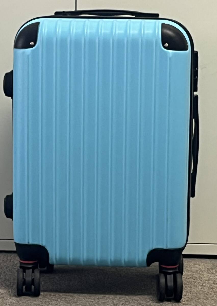 【1円スタート】 スーツケース キャリケース 旅行用 機内持ち込みOK 鍵無 ブルー系 現状品 中古品 傷汚れ有 送り状直貼りで発送拍卖