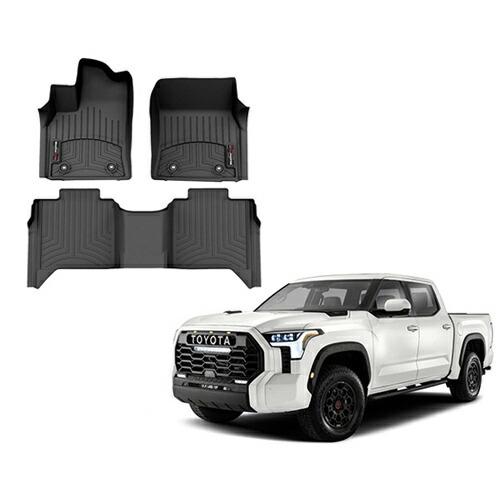 フロアマット トヨタ タンドラ クルーマックス ダブルキャブ 2022年以降現行 2列セット 左ハンドル用 ブラック weathertech 正規品拍卖