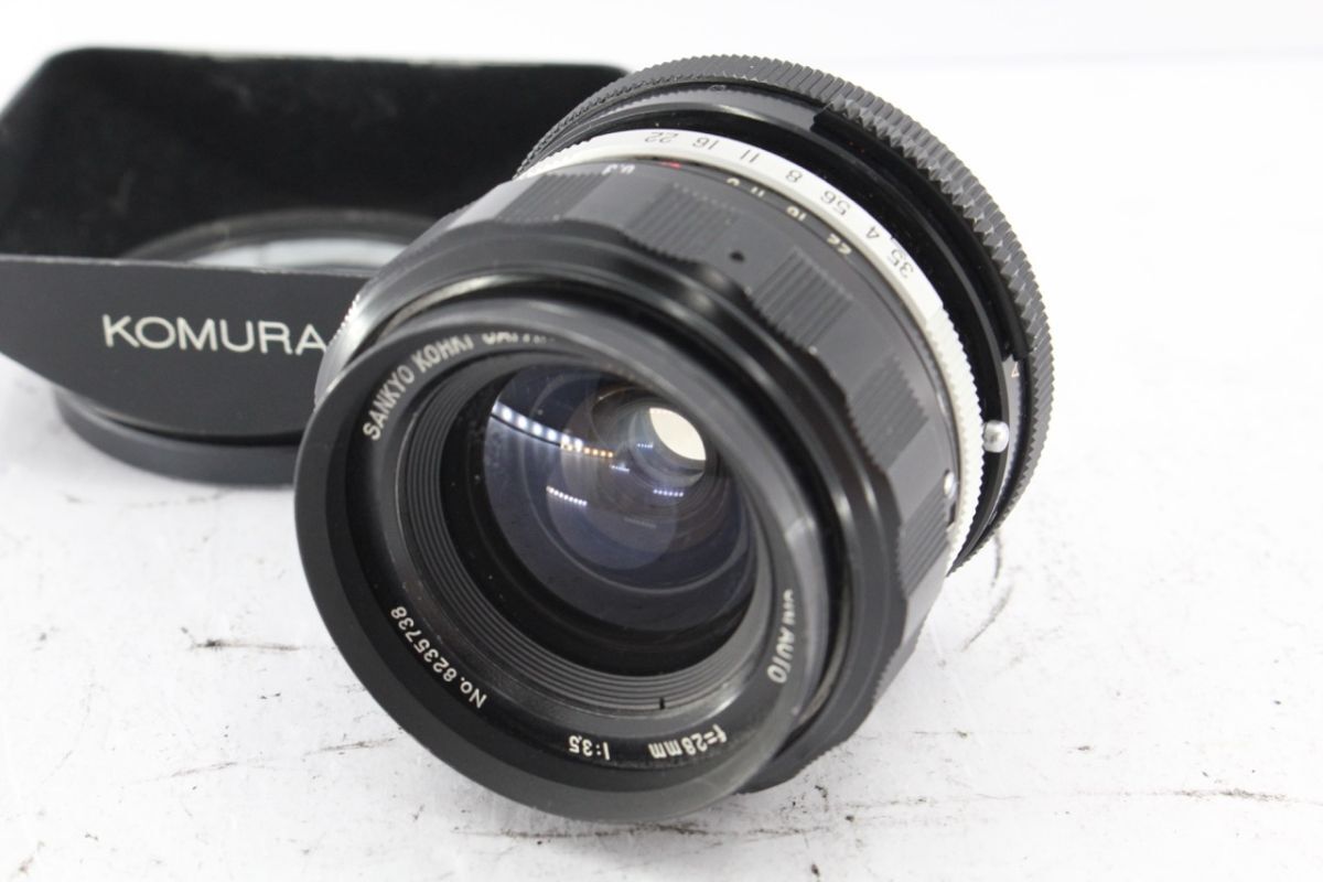 ★特上品★SANKYO サンキョー W-KOMURA UNI AUTO 28mm F3.5 M42マウント 《フード 付き》 #A4837拍卖