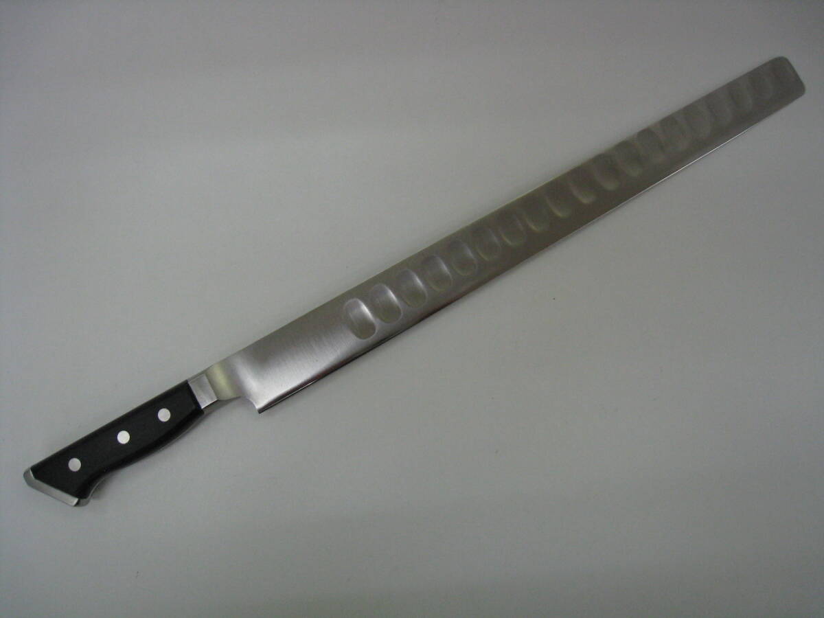 ◆GLESTAIN◆ グレステン 未使用品 サーモンスライサー 336TAKL 36㎝ ツバ付きハンドル ホンマ化学 ステンレス製 洋包丁 定価44,000円拍卖