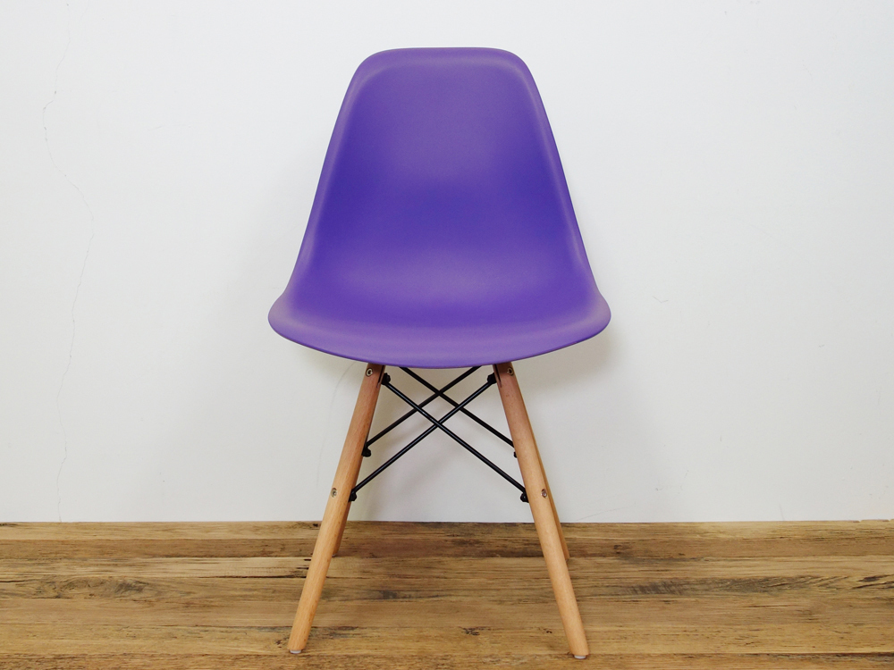 訳あり品 イームズ DSW シェルチェア 椅子 DSWチェア Eames オフィスチェア チェア イス 家具 ダイニング パープルバイオレット/NTベースBB拍卖